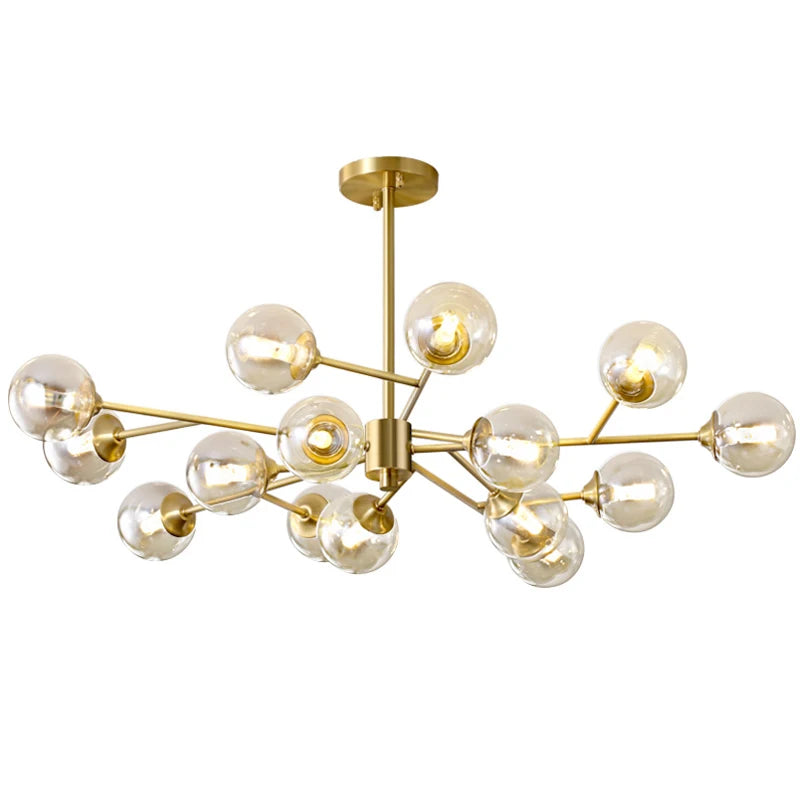 Modern Sputnik  Chandelier Lighting  Creative Glass Ball Branch Light Fixture Bedrpom Nordic Living Room Hanging Lights