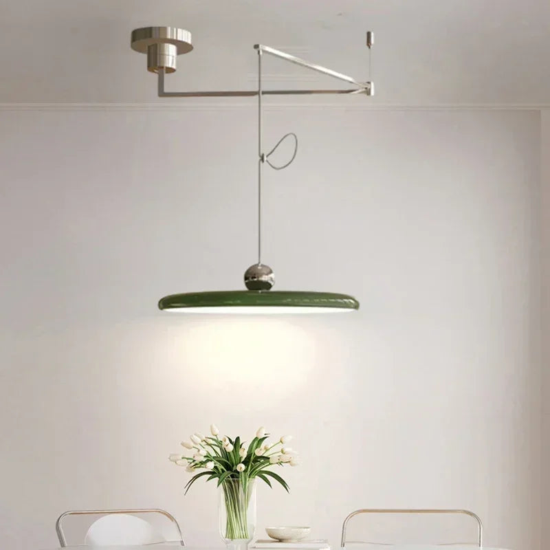 Modern Cream Style LED Pendant Light Creative Art Acrylic Movable Home Decor Chandeliers For Bedroom Study Room Studio Light Fix