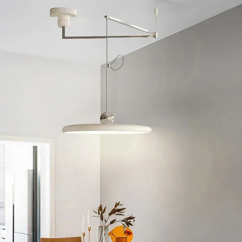 Modern Cream Style LED Pendant Light Creative Art Acrylic Movable Home Decor Chandeliers For Bedroom Study Room Studio Light Fix