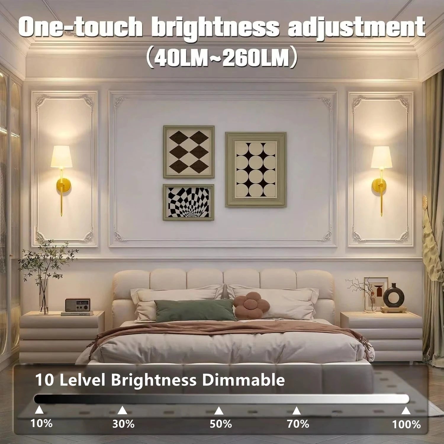Wiring-Free Rechargeable Battery-Powered Wall Lamp, Wireless Wall Lamp, Adjustable Light Bulb and Remote Control, Rechargeable 15-Color Wall Lamp for Bedroom and Living Room Corridor Decoration