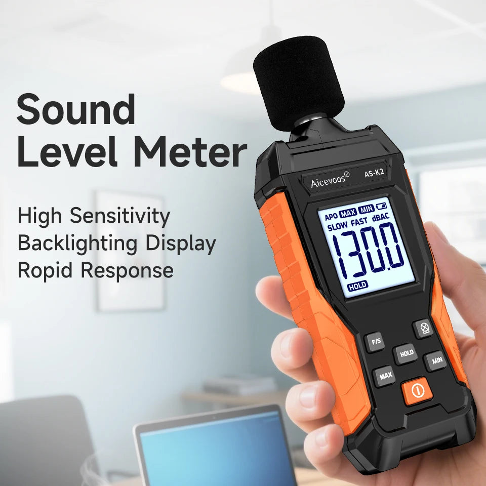Aicevoos Digital Sound Level Meter,Decibelimeter,30-130dB Measure,Decibels Sound Level Noise Meter,Decibelios Decibel Monitor