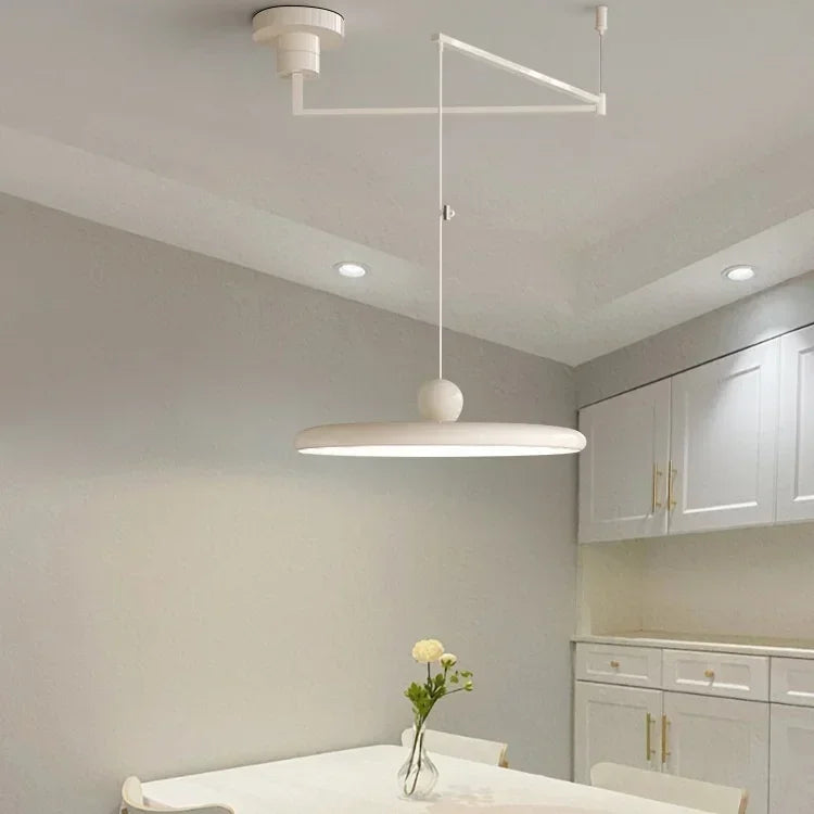 Modern Cream Style LED Pendant Light Creative Art Acrylic Movable Home Decor Chandeliers For Bedroom Study Room Studio Light Fix