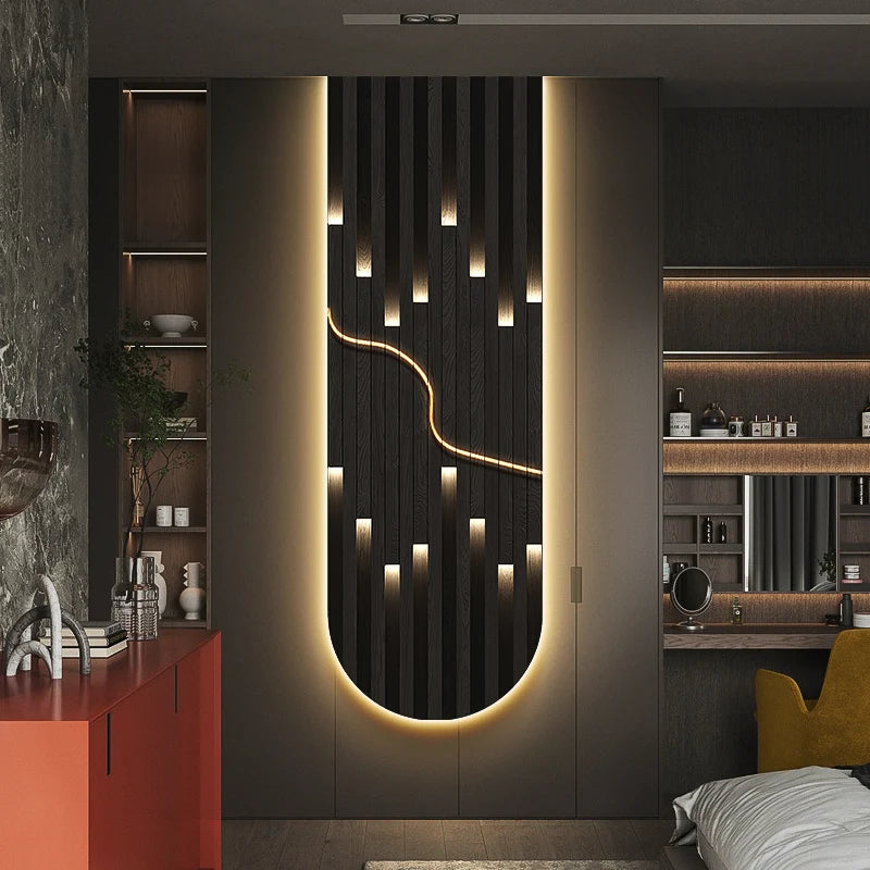 Modern Luxury LED Wall Lamp Fixture Home Decoration Abstract Mural Light Corridor Living Room Lustre High-end Hanging Painting