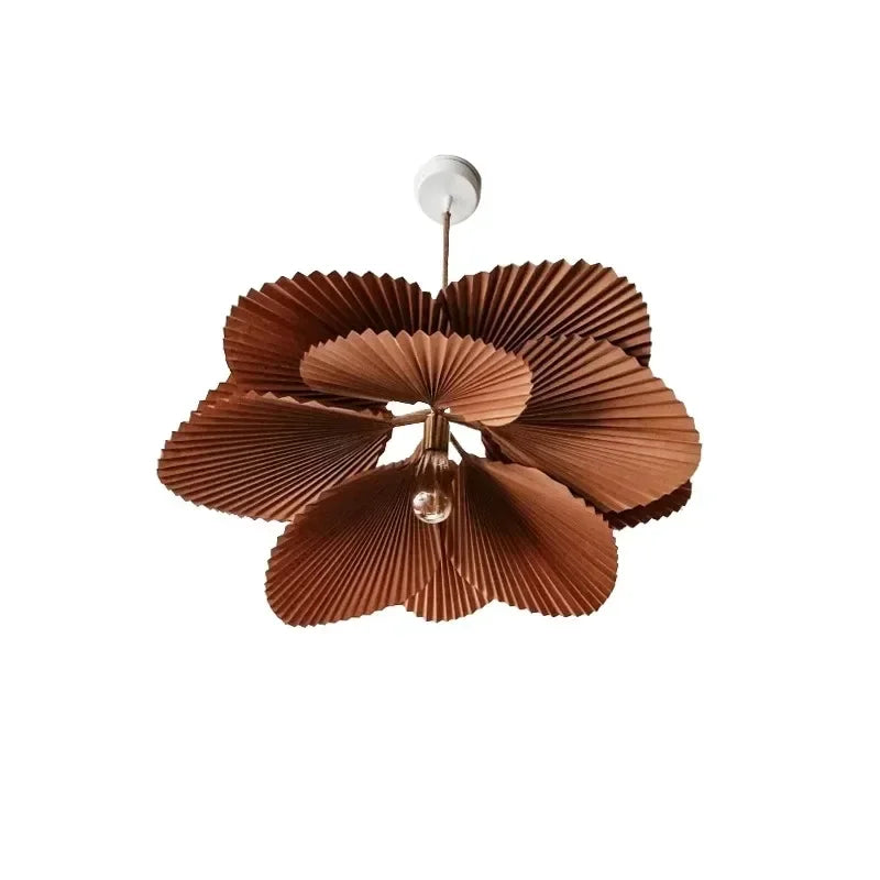 Wabi Sabi Fan Leaf Ceiling Pendant Lamp Living Room Bedroom Mood Lamp Restaurant Shop Chandelier for Home Interior Decoration