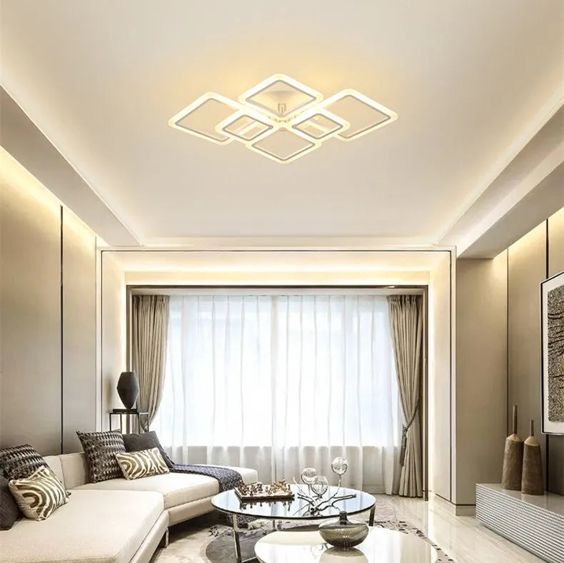 Nordic New Acrylic Ceiling Lights Modern Simple Geometric Lighting for Living Room Light Luxury Atmospheric Bedroom Lamp