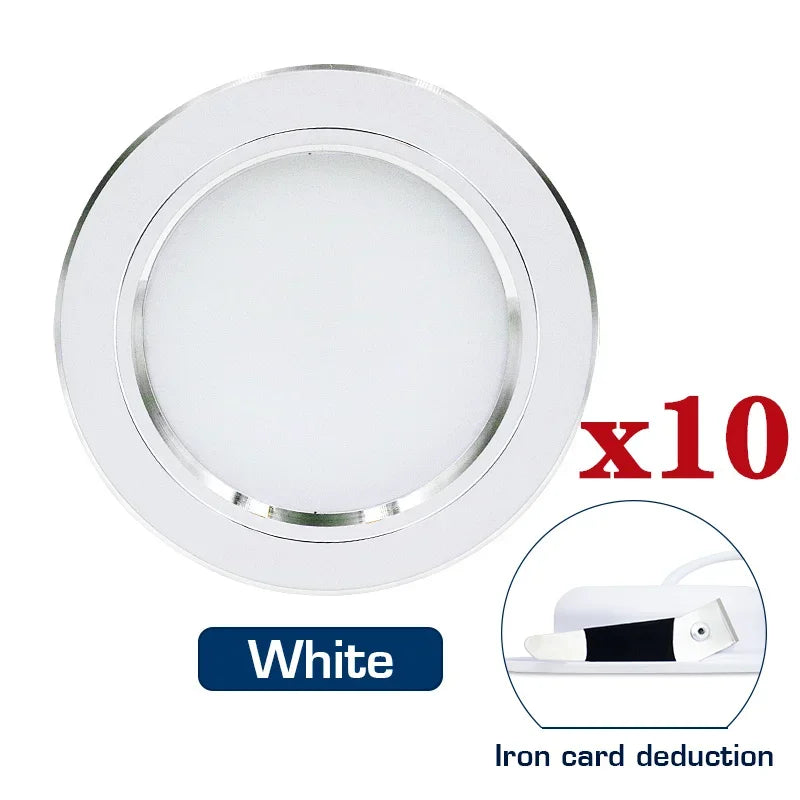 10pcs/lot Led Downlight 5W 9W 12W 15W 18W AC110V 220V Recessed Ceiling Light DC12V 24V Round Panel Down Light Spotlight Lighting
