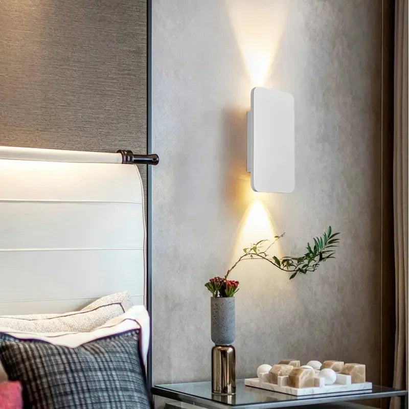 Modern Simple 6W LED Wall Lamp Indoor Decor Brushed Gold/Black Double Head Wall Light Living Room Corridor Stairs Bedroom Sconce