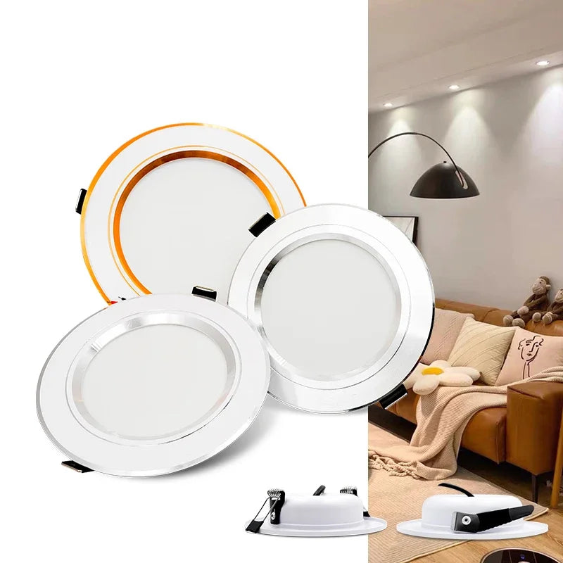 10pcs/lot Led Downlight 5W 9W 12W 15W 18W AC110V 220V Recessed Ceiling Light DC12V 24V Round Panel Down Light Spotlight Lighting