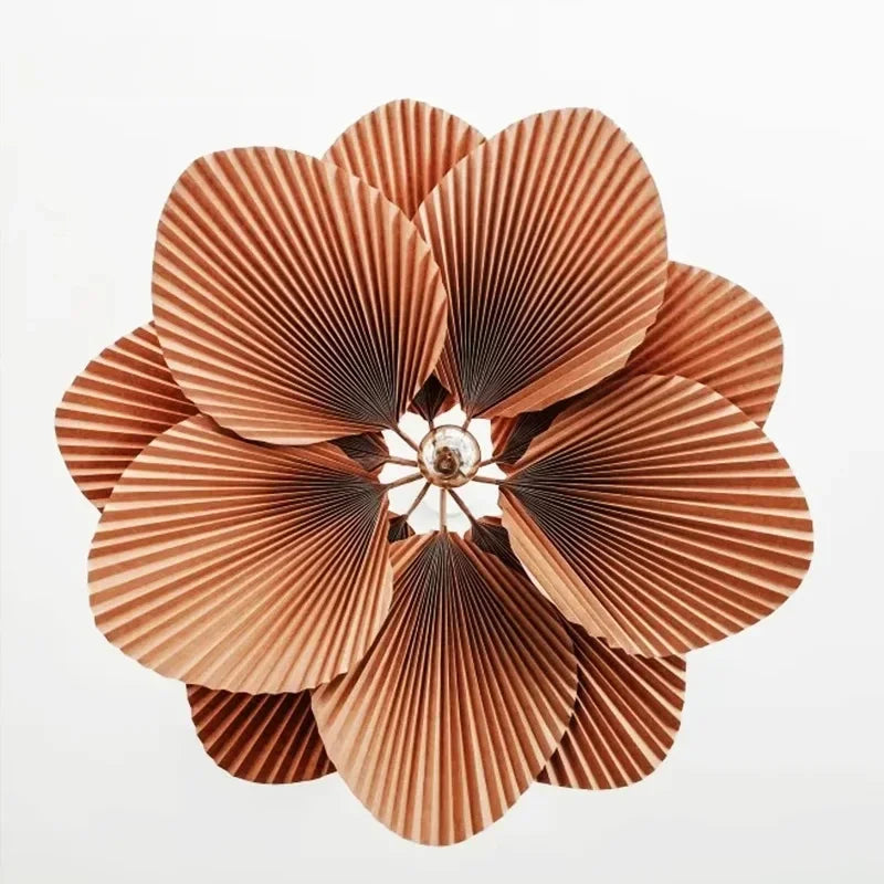 Wabi Sabi Fan Leaf Ceiling Pendant Lamp Living Room Bedroom Mood Lamp Restaurant Shop Chandelier for Home Interior Decoration