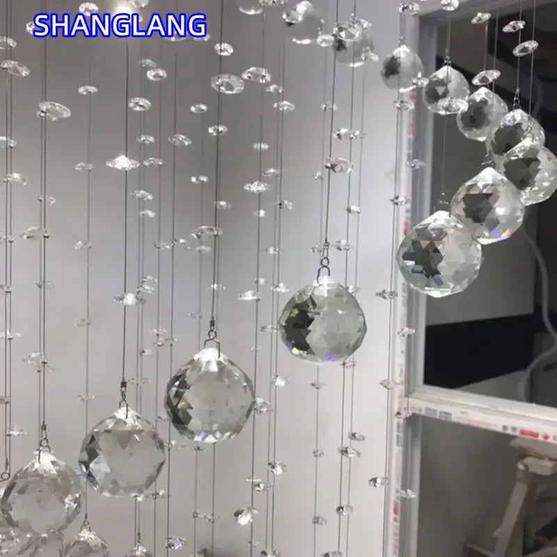 Modern K9 Large LED Spiral Living Room Crystal Chandeliers Lighting Fixture For Staircase Stair Lamp Showcase Bedroom Hotel Hall