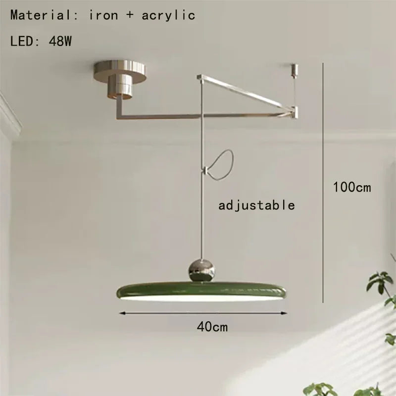 Modern Cream Style LED Pendant Light Creative Art Acrylic Movable Home Decor Chandeliers For Bedroom Study Room Studio Light Fix