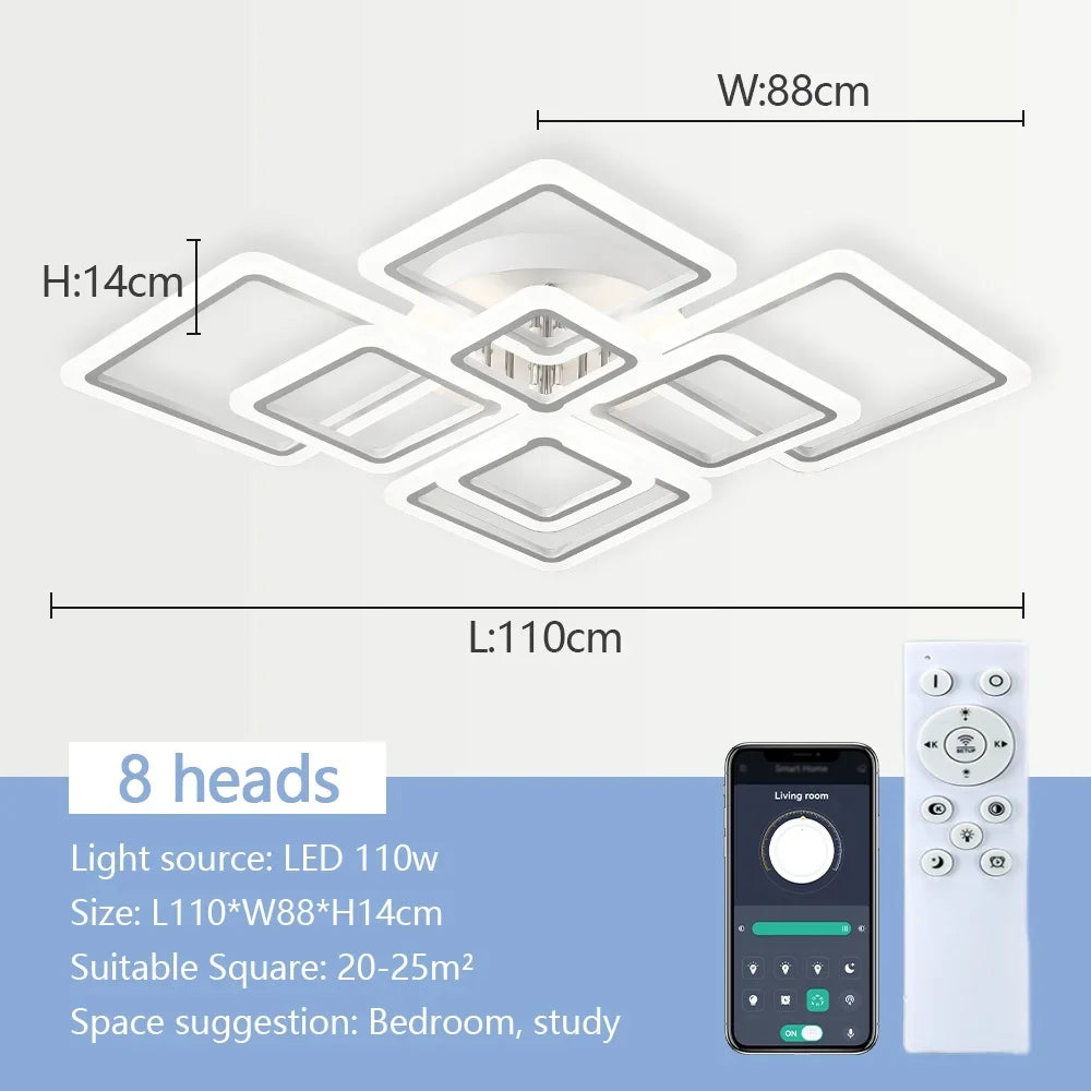 Nordic New Acrylic Ceiling Lights Modern Simple Geometric Lighting for Living Room Light Luxury Atmospheric Bedroom Lamp