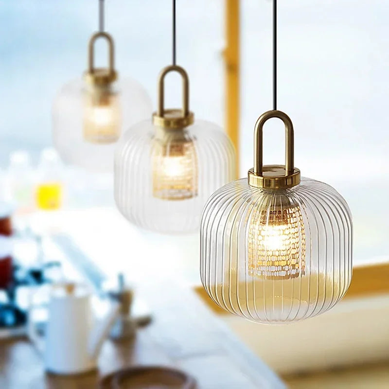 Nordic LED Glass Pendant Light Minimalist Lamp Shade For Bedroom Living Room Coffee Shop Home Decor Illumination Fixtures Lustre