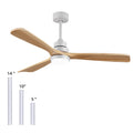 Wood Solid Ceiling Fan Light LED Remote Contro Noiseless Ceiling pendant lamp djustable height lustre Chandelier room decoration