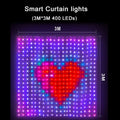 400LEDs Smart Curtain Lights String RGB Fairy Lights Bluetooth App DIY Music Change Display for Bedroom Window Decoration