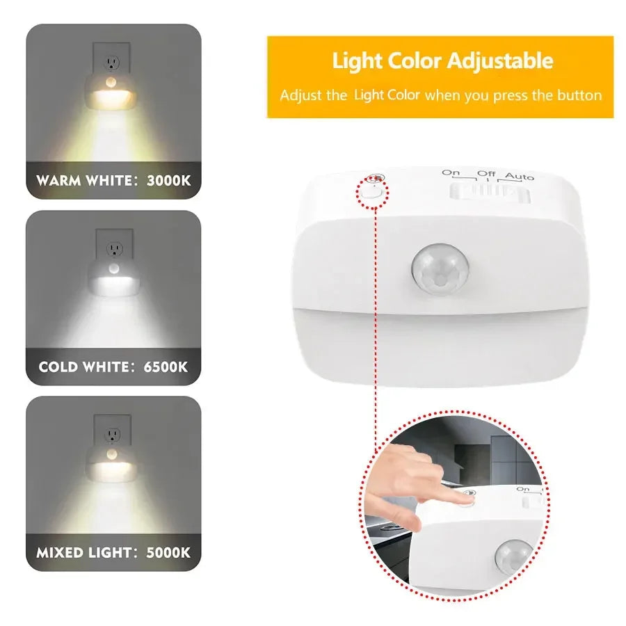 EU US Plug Led Wall Lamp with PIR Motion Sensor AC 110-240V Socket Human Induction Night Light for Hallway Staircase Bedroom