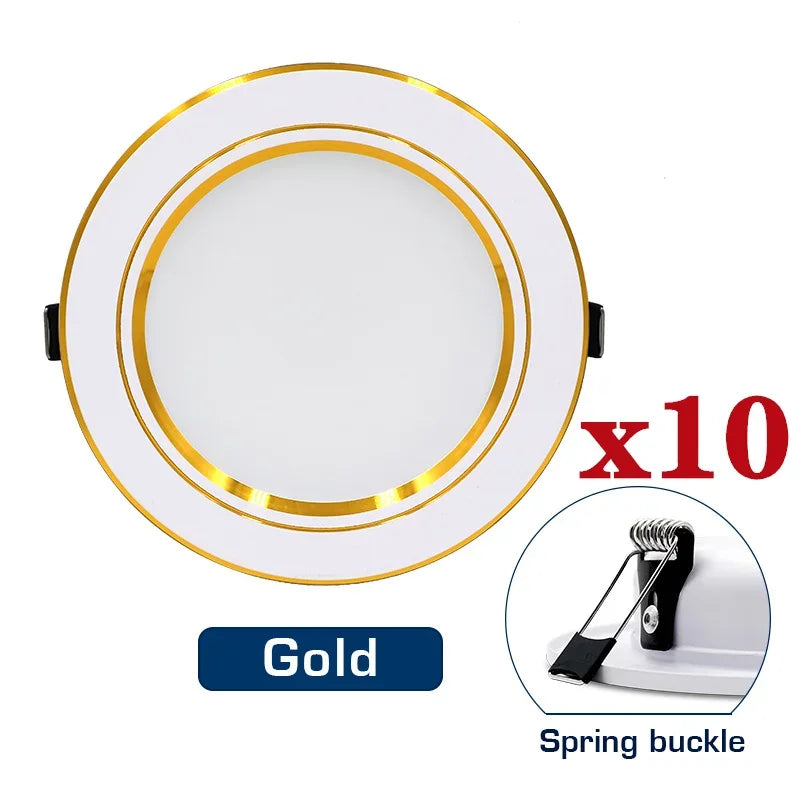 10pcs/lot Led Downlight 5W 9W 12W 15W 18W AC110V 220V Recessed Ceiling Light DC12V 24V Round Panel Down Light Spotlight Lighting
