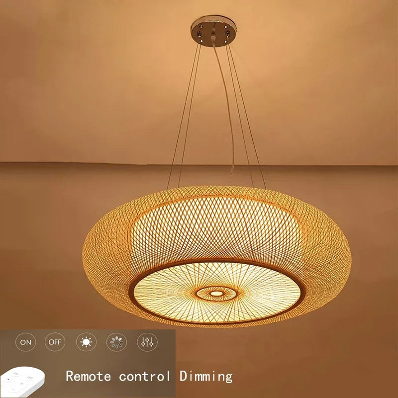 Hand Make Bamboo Ceiling Light Chinese Style Hanging Ceiling Cover Lamps for Living Room Dining Room Lighting Ceiling Home Deco
