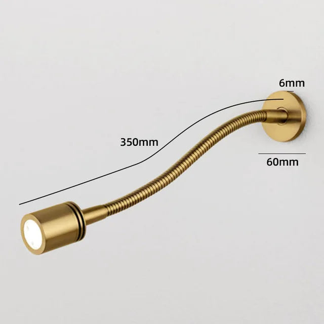 Flexible Embedded LED Reading Wall Lamp with Switch Adjustable Hotel Bedroom Bedside Headboard Sconce Study Night Light Fixture