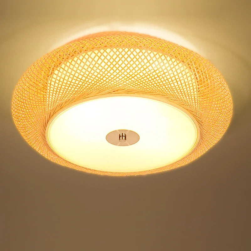 Hand Make Bamboo Ceiling Light Chinese Style Hanging Ceiling Cover Lamps for Living Room Dining Room Lighting Ceiling Home Deco