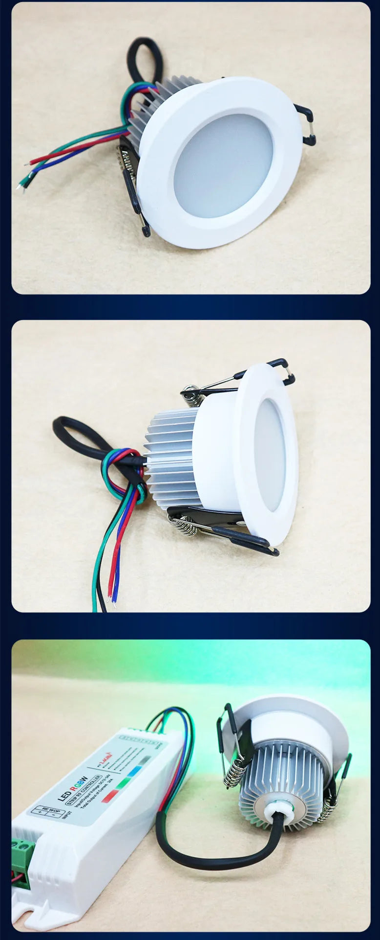 4W/6W/8W/12W RGBW/RGBW LED ceiling light;DC12/24V input;with 4/5 wire PWM driver inside; 100 degree lighting angle