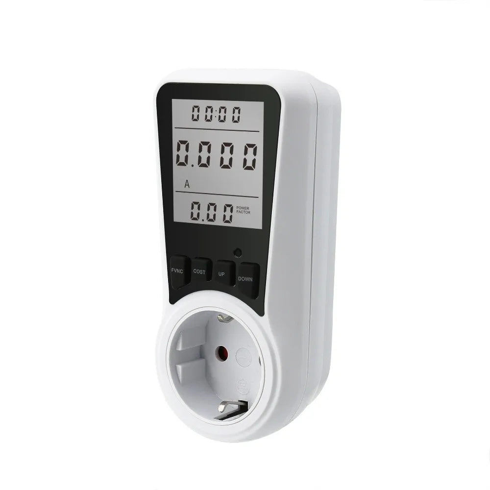 Digital Display Electrical Energy Monitor Socket LCD Screen Backlight Watt Meter Socket EU/US/UK Plug Real-time Monitoring