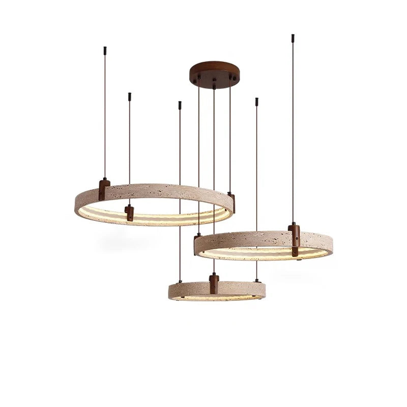 Elevate Your Living Room With Our Luxury Natural Stone LED Chandelier High-end Pendant Light 40cm 50cm 60cm Dimming Function