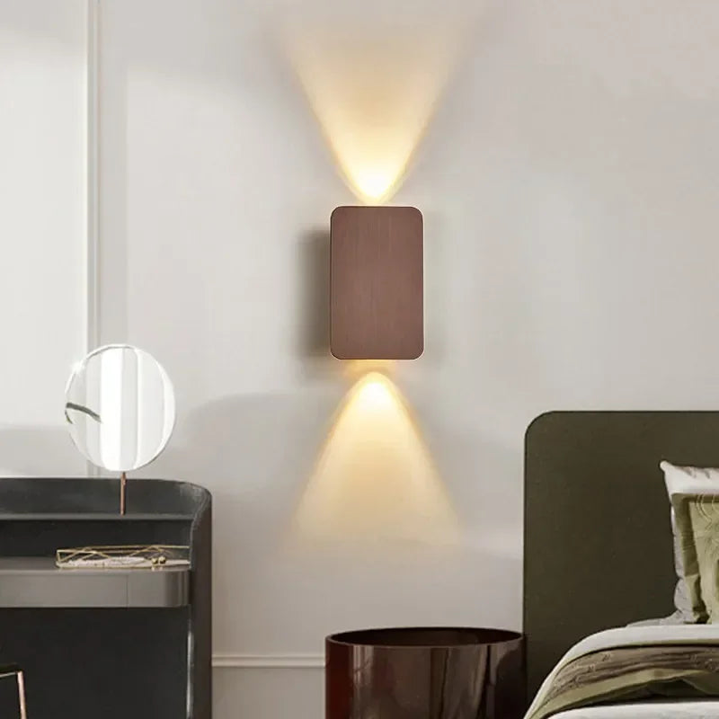 Modern Simple 6W LED Wall Lamp Indoor Decor Brushed Gold/Black Double Head Wall Light Living Room Corridor Stairs Bedroom Sconce
