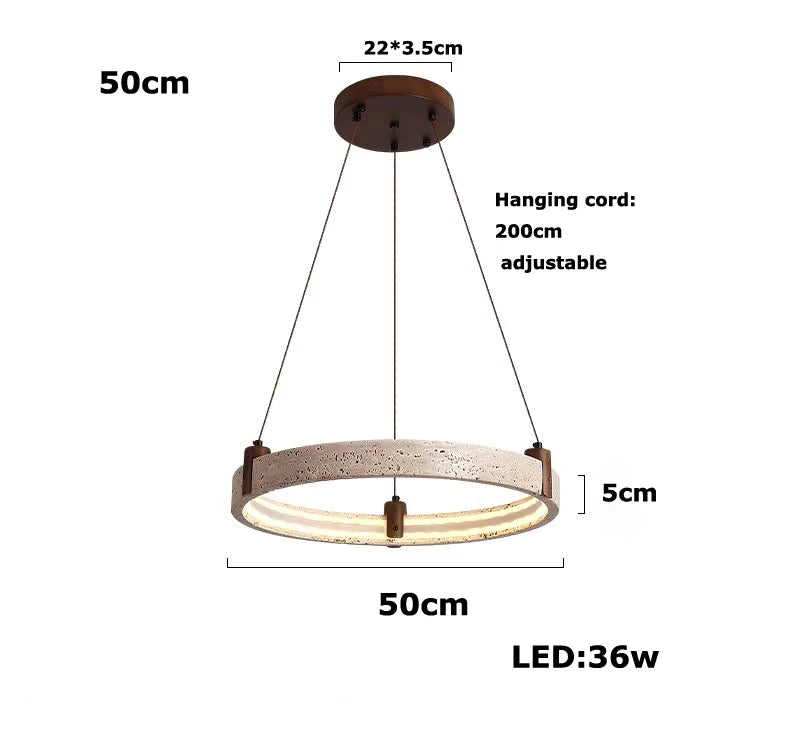Elevate Your Living Room With Our Luxury Natural Stone LED Chandelier High-end Pendant Light 40cm 50cm 60cm Dimming Function