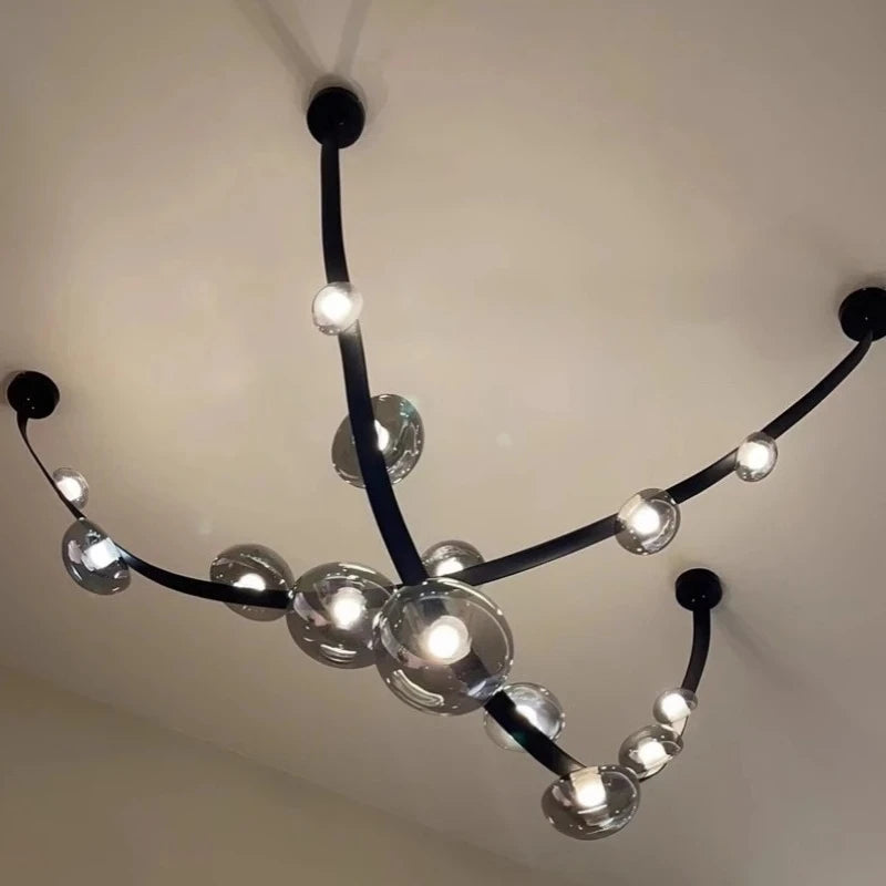 Minimalist Leather Glass Designer LED Ceiling Chandelier Living Dining Room Bar Hotel Exhibition Hall Bedroom Home Decor Lamps