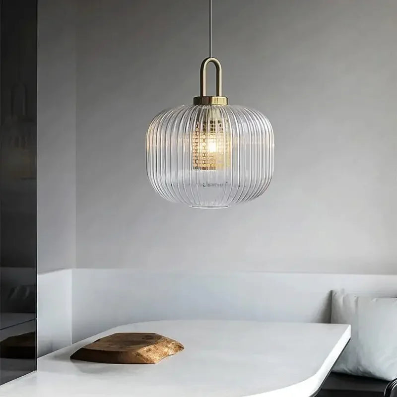 Nordic LED Glass Pendant Light Minimalist Lamp Shade For Bedroom Living Room Coffee Shop Home Decor Illumination Fixtures Lustre