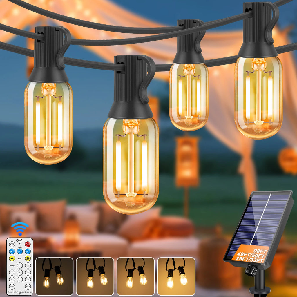 Mini T22 Led String Lights Outdoor Solar Powered 24V Waterproof Dimmable USB Charge Solar Garland for Wedding Party Decoration