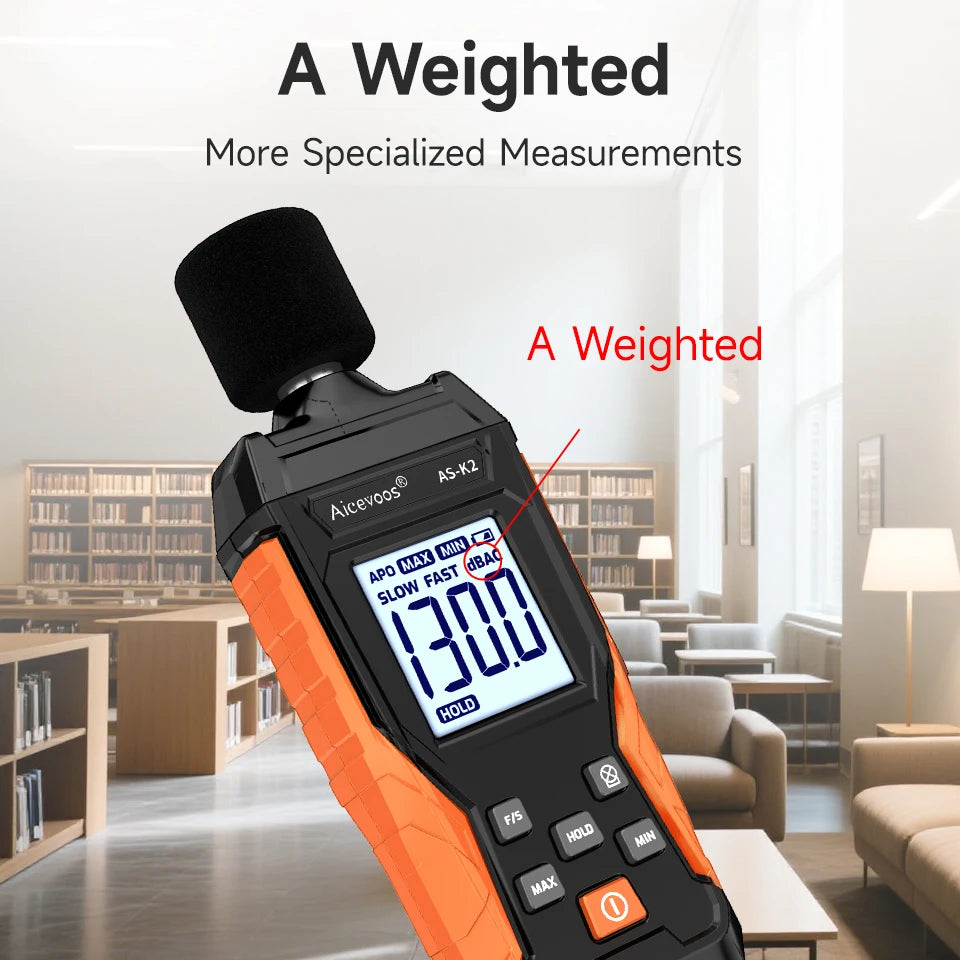 Aicevoos Digital Sound Level Meter,Decibelimeter,30-130dB Measure,Decibels Sound Level Noise Meter,Decibelios Decibel Monitor