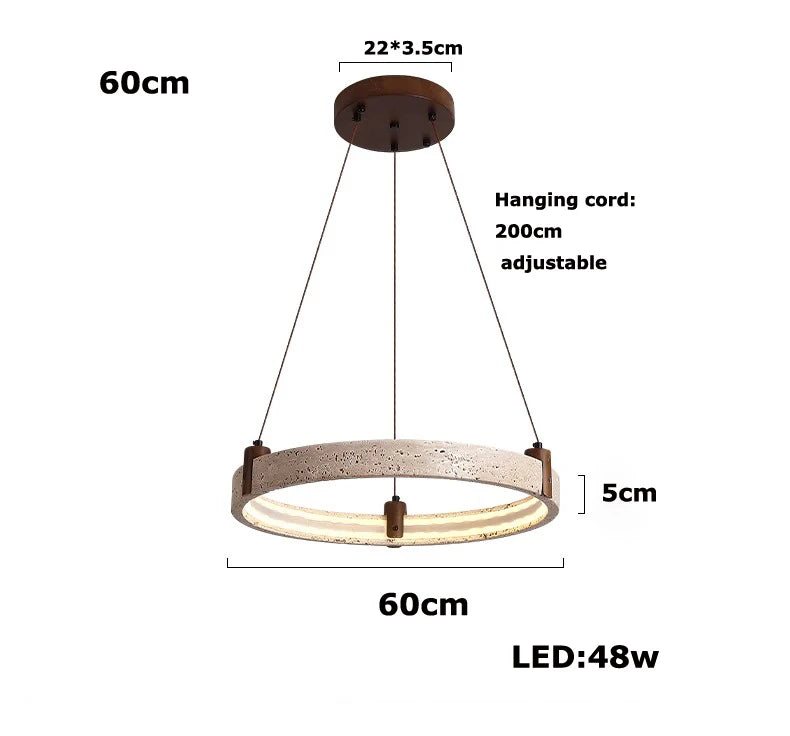 Elevate Your Living Room With Our Luxury Natural Stone LED Chandelier High-end Pendant Light 40cm 50cm 60cm Dimming Function