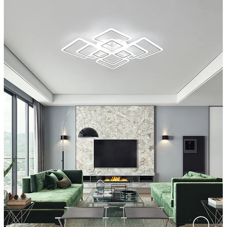 Nordic New Acrylic Ceiling Lights Modern Simple Geometric Lighting for Living Room Light Luxury Atmospheric Bedroom Lamp