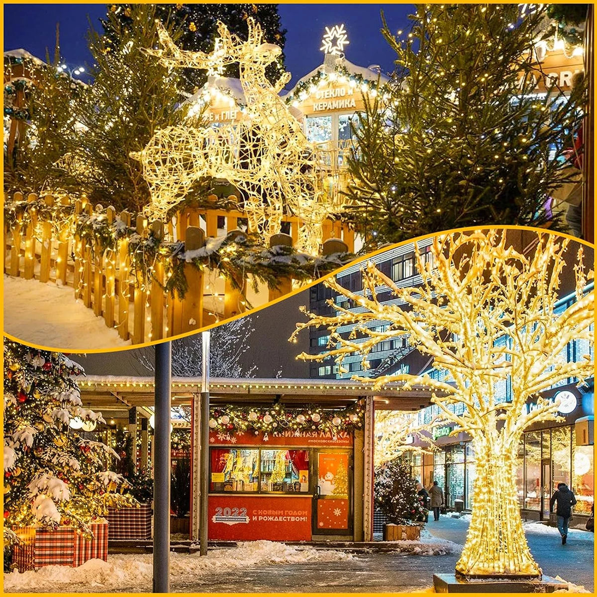50M 100M String Lights LED Outdoor Fairy Garland Christmas Lights For Garden Terrace Tree Street Wedding Party Decoration