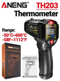 ANENG TH203 Digital Infrared Thermometer -50~600℃ Temperature Meter Non-contact Pyrometer Tester IR Hygrometer Industrial Tool