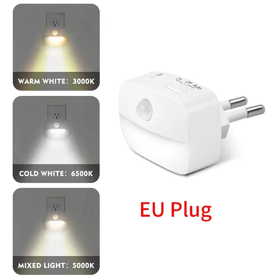 EU US Plug Led Wall Lamp with PIR Motion Sensor AC 110-240V Socket Human Induction Night Light for Hallway Staircase Bedroom