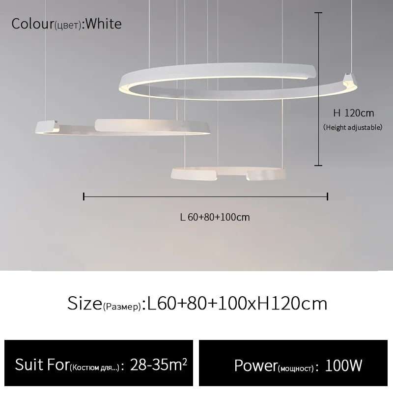 Living room pendant lamp 2023 new modern simple circular main lamp atmospheric dining room lamp ceiling decoration lamp