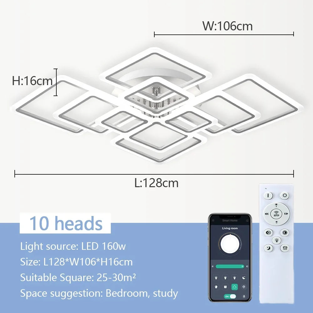 Nordic New Acrylic Ceiling Lights Modern Simple Geometric Lighting for Living Room Light Luxury Atmospheric Bedroom Lamp