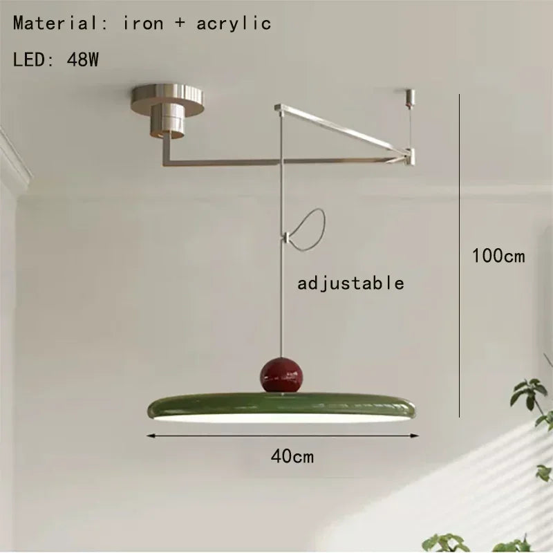 Modern Cream Style LED Pendant Light Creative Art Acrylic Movable Home Decor Chandeliers For Bedroom Study Room Studio Light Fix