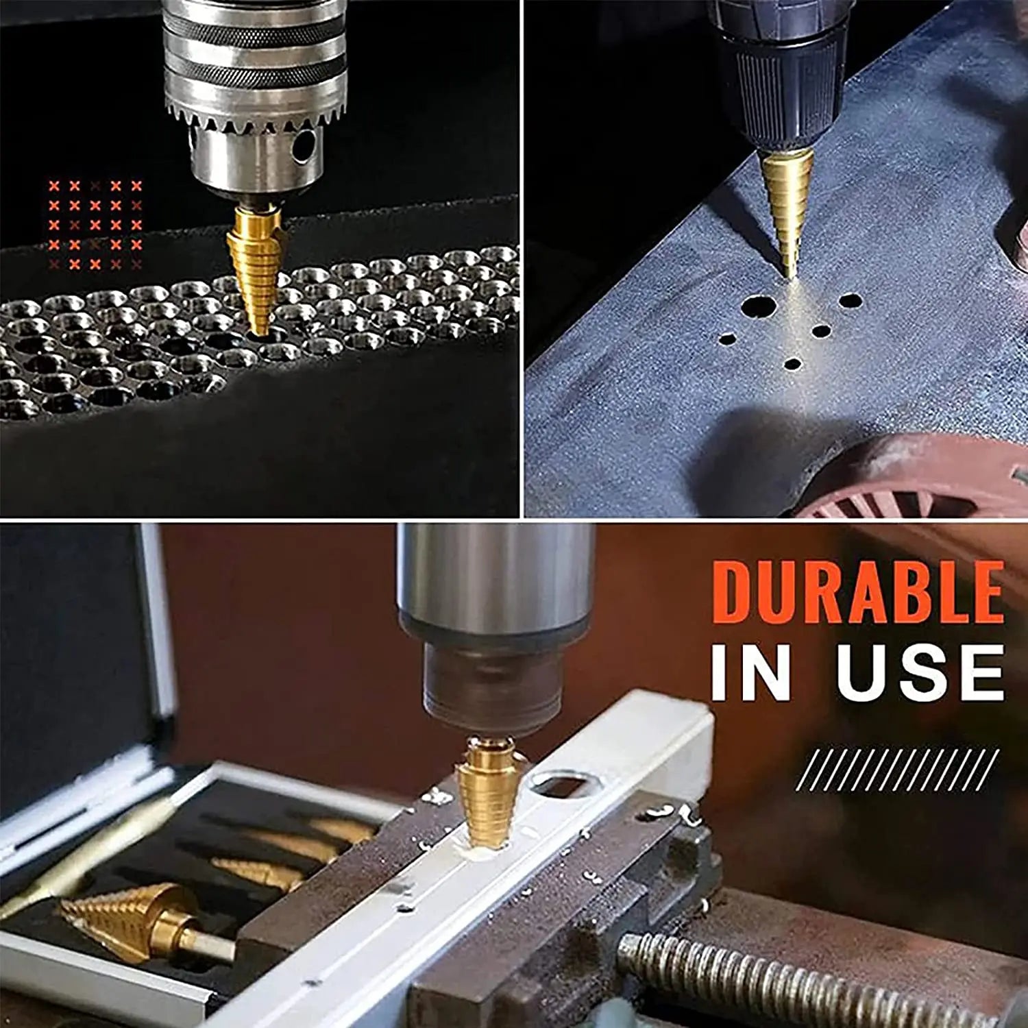 6Pcs Step Drill Bit Saw Drill Bit Set Titanium Milling Cutter 4-12 4-20 4-32mm 3 6 8mm For Woodworking Metal Core Hole Opener
