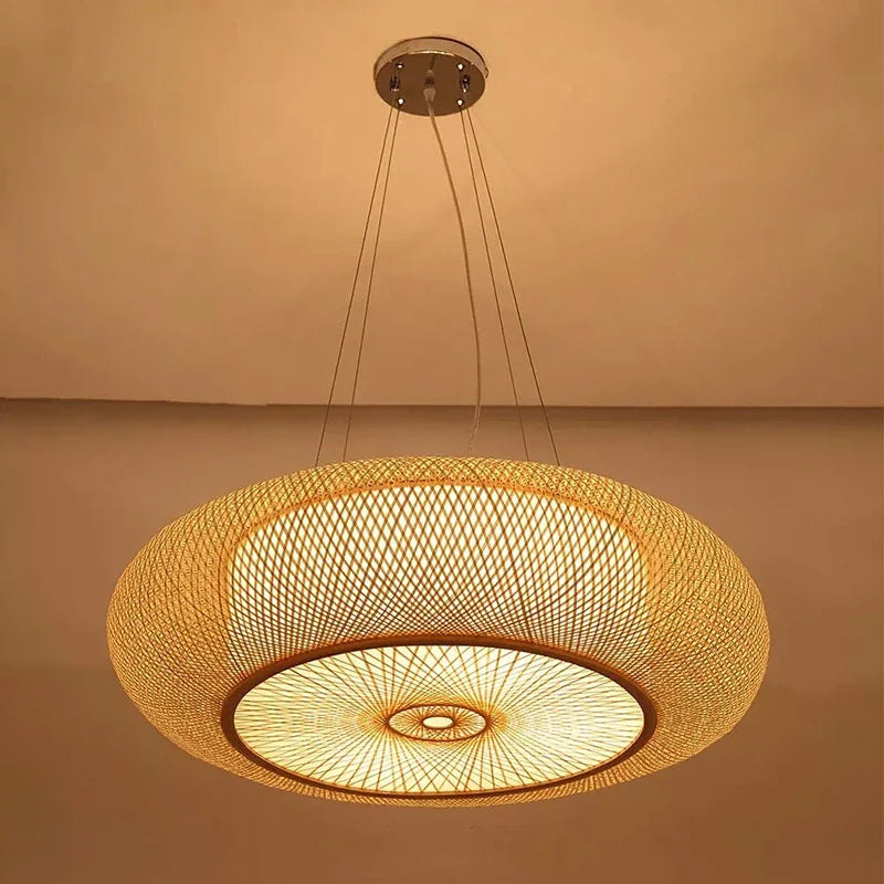 Hand Make Bamboo Ceiling Light Chinese Style Hanging Ceiling Cover Lamps for Living Room Dining Room Lighting Ceiling Home Deco