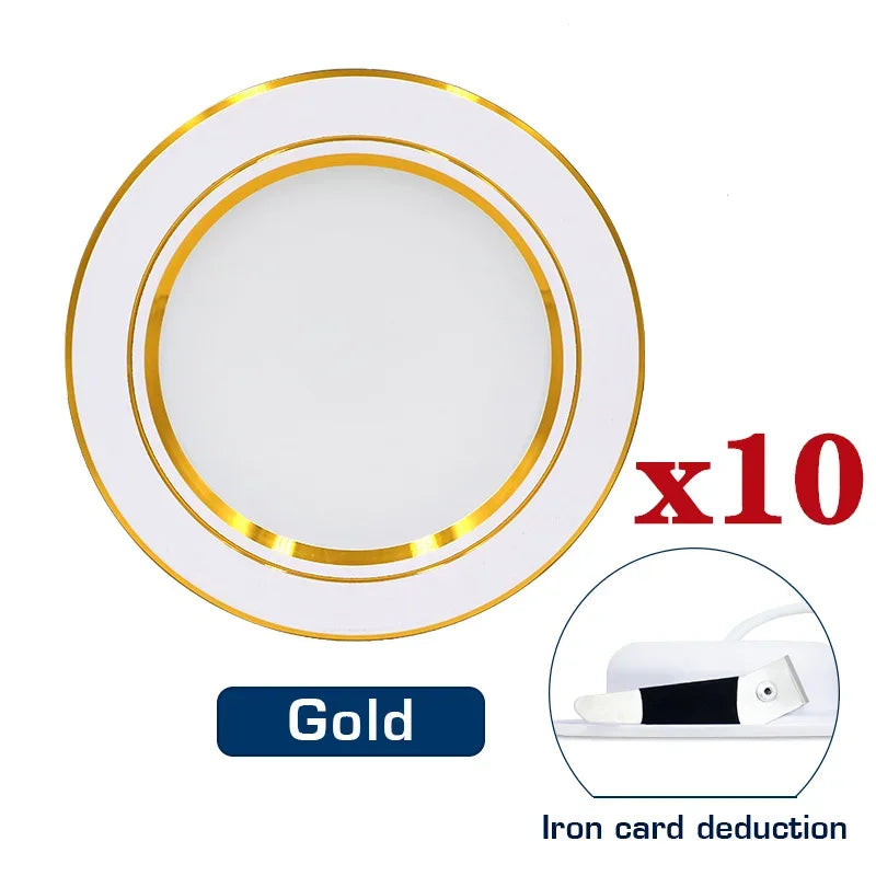 10pcs/lot Led Downlight 5W 9W 12W 15W 18W AC110V 220V Recessed Ceiling Light DC12V 24V Round Panel Down Light Spotlight Lighting