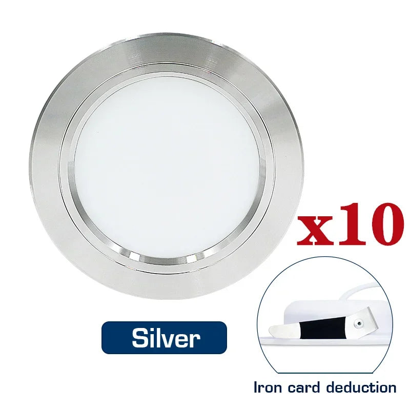 10pcs/lot Led Downlight 5W 9W 12W 15W 18W AC110V 220V Recessed Ceiling Light DC12V 24V Round Panel Down Light Spotlight Lighting