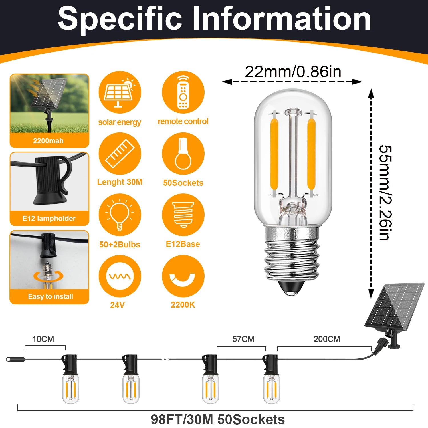 Mini T22 Led String Lights Outdoor Solar Powered 24V Waterproof Dimmable USB Charge Solar Garland for Wedding Party Decoration