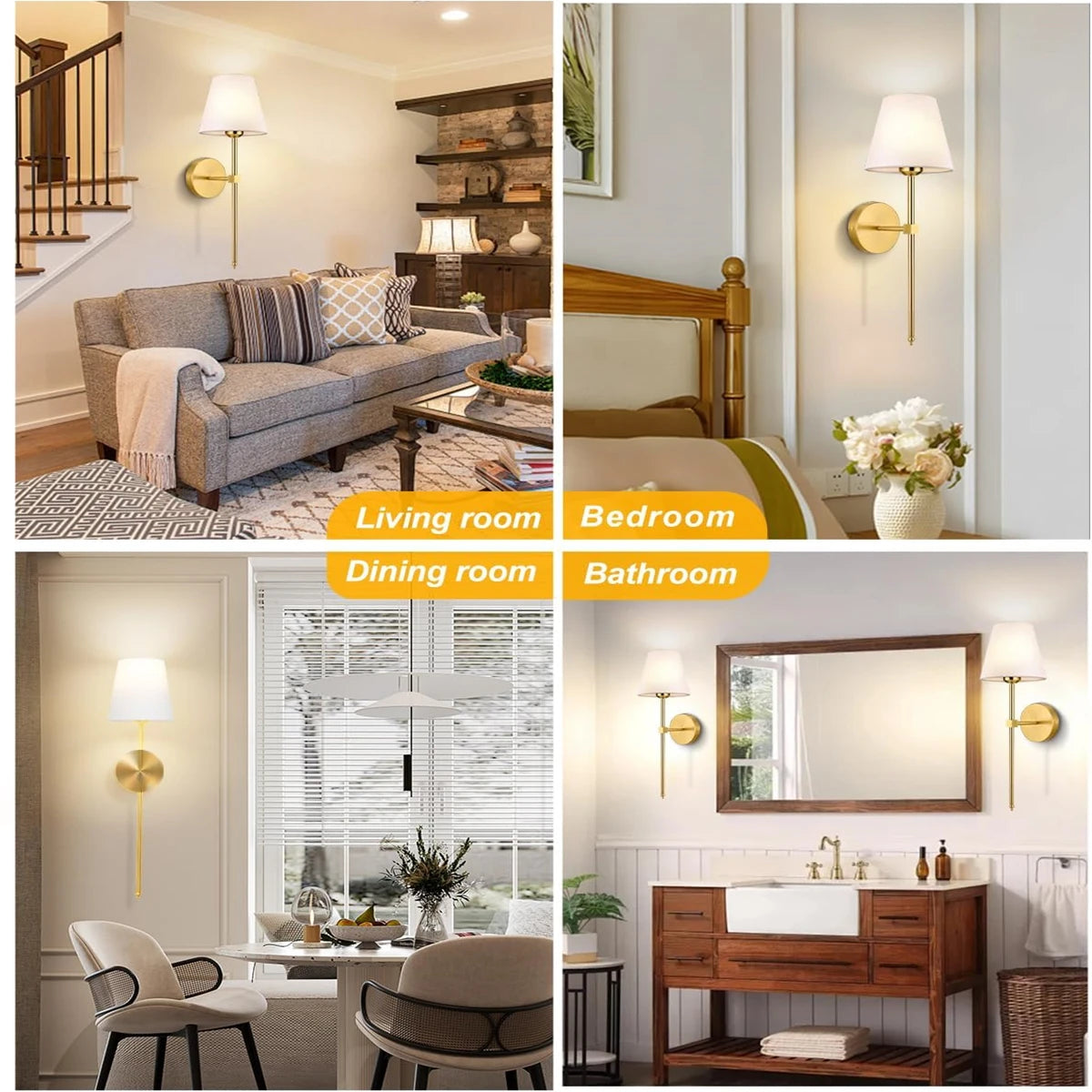 Wiring-Free Rechargeable Battery-Powered Wall Lamp, Wireless Wall Lamp, Adjustable Light Bulb and Remote Control, Rechargeable 15-Color Wall Lamp for Bedroom and Living Room Corridor Decoration
