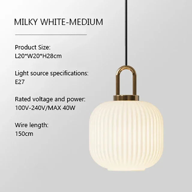 Nordic LED Glass Pendant Light Minimalist Lamp Shade For Bedroom Living Room Coffee Shop Home Decor Illumination Fixtures Lustre