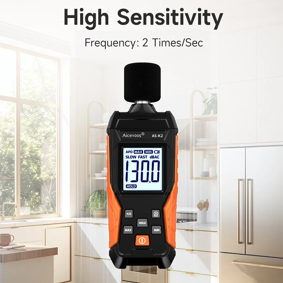 Aicevoos Digital Sound Level Meter,Decibelimeter,30-130dB Measure,Decibels Sound Level Noise Meter,Decibelios Decibel Monitor