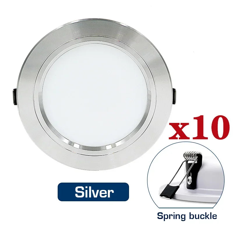 10pcs/lot Led Downlight 5W 9W 12W 15W 18W AC110V 220V Recessed Ceiling Light DC12V 24V Round Panel Down Light Spotlight Lighting